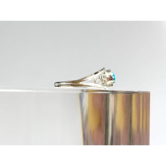 Native American Made TurquoiseVintage Southwest Style Cutout Ring - sz 8.25 - Picture 8 of 10